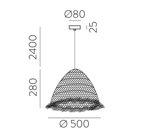 Suspension, Samira, rafia, Ø50cm, H28cm - ACB