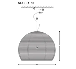 Suspension, Sangha 80, noir, Ø80cm, H75cm - Dark