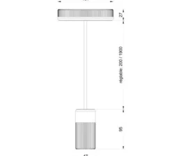 Suspension, Sati Sophie Bronze, vert, Ø4,7cm, H9,5cm - Alucyne