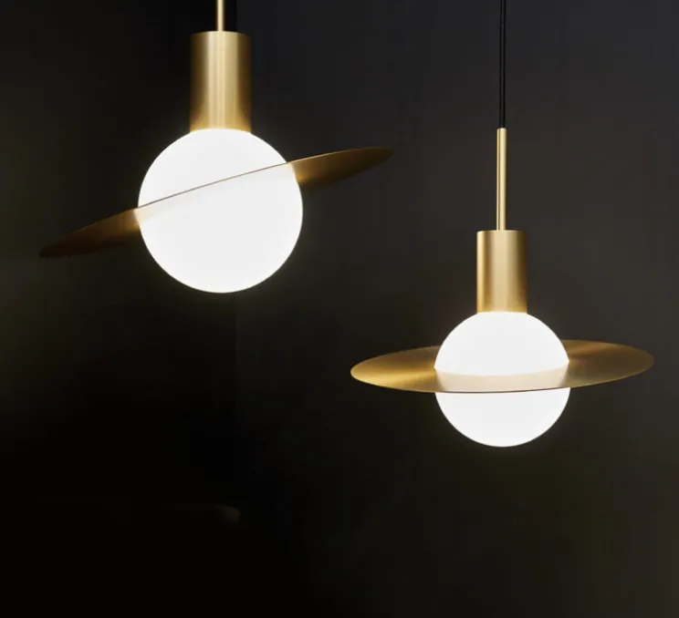 Suspension, Saturne XL, laiton satiné, LED, 1300lm, 2700k, Ø45cm, H47cm - CVL