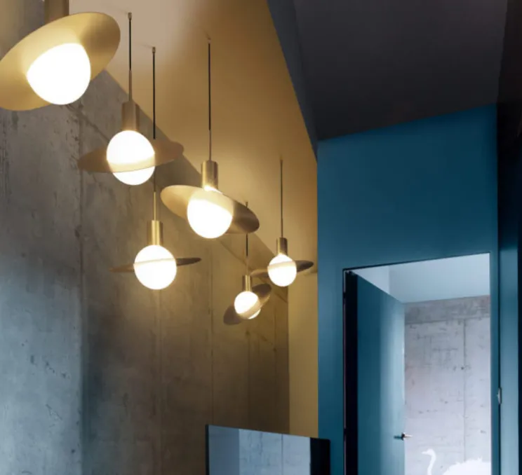 Suspension, Saturne XL, laiton satiné, LED, 1300lm, 2700k, Ø45cm, H47cm - CVL