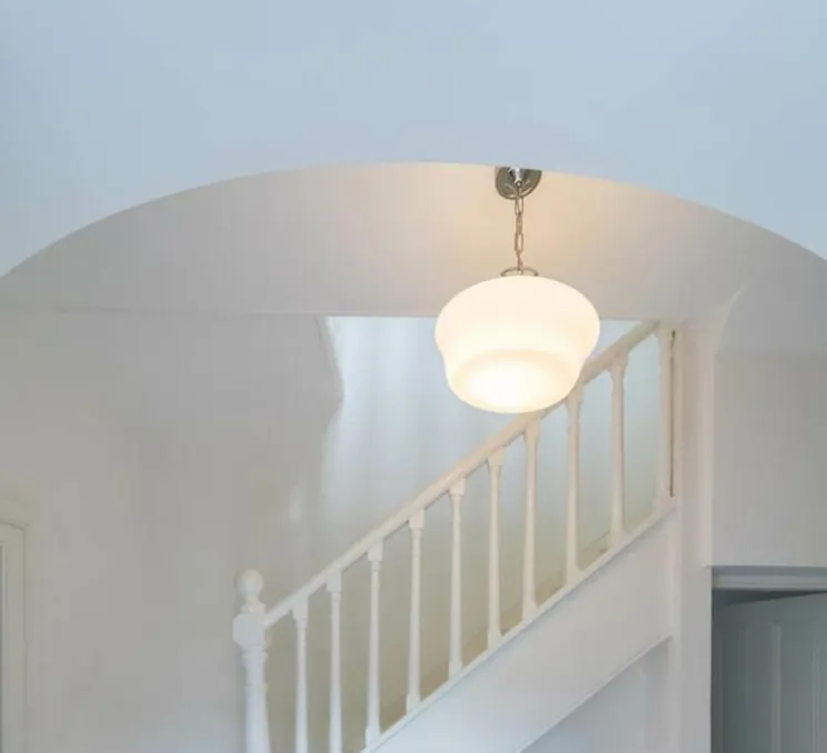 Suspension, Schoolhouse, Argent antique, Ø35cm, H28cm - Mullan Lighting