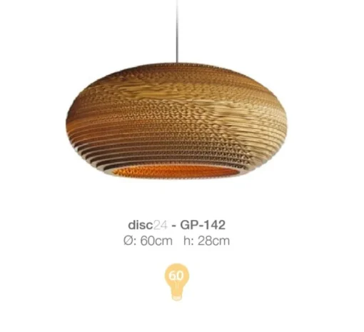 Suspension, Scraplights, Disc 24, marron, Ø61cm, H26cm - Graypants