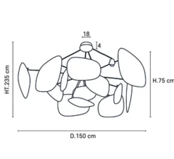 Suspension, Screen 70's 4l XXL, lin, Ø150cm, H75cm - Market Set