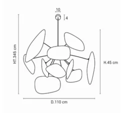 Suspension, Screen 70's XL, lin bouleau, Ø110cm, H45cm - Market Set