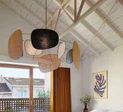 Suspension, Screen 70's XL, lin, noir, Ø110cm, H45cm - Market Set