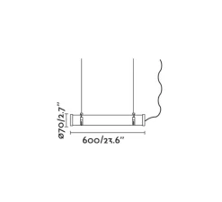 Suspension, Scuba, chrome, IP66, LED, 3000K, 3200 lm, Ø7cm, l60cm - Faro
