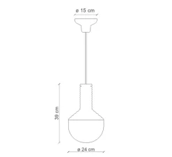 Suspension, Selaron, orange, Ø24cm, H39cm - Ferroluce