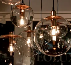 Suspension, Selene 35, transparent, cuivre , Ø35cm - Classicon