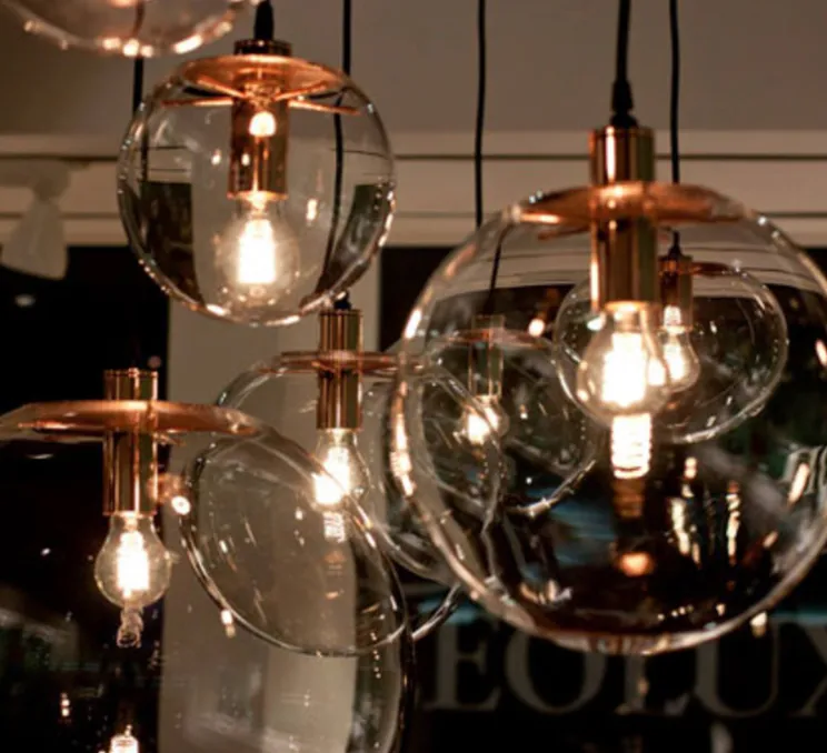Suspension, Selene 35, transparent, cuivre , Ø35cm - Classicon