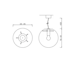 Suspension, Selene 30, transparent, or , Ø30cm - Classicon