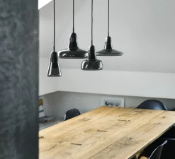 Suspension, Shadows, noir, verre brillant, dimmable, Ø25cm, H15,9cm - Brokis