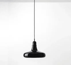 Suspension, Shadows, noir, verre brillant, dimmable, Ø25cm, H15,9cm - Brokis