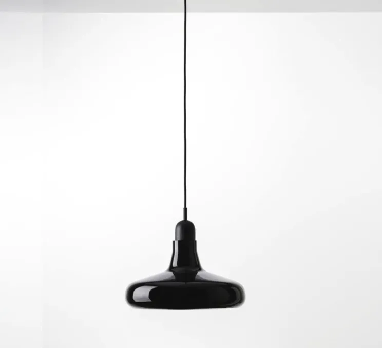 Suspension, Shadows, noir, verre brillant, dimmable, Ø25cm, H15,9cm - Brokis