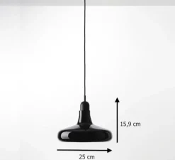 Suspension, Shadows, noir, verre brillant, dimmable, Ø25cm, H15,9cm - Brokis