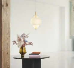 Suspension, Shahin, Opal, doré, transparent, Ø23cm, H39cm - Design by us