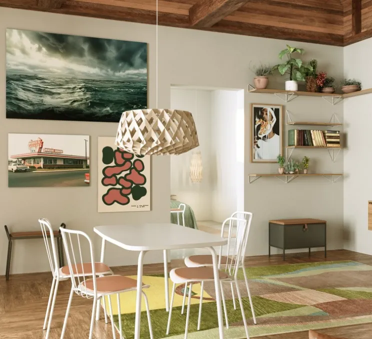 Suspension, Signature 60, bois, bouleau, Ø60cm, H30cm - Pilke