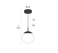 Suspension, Simple D25 MOOON! , Cerise Noire, IP42, LED, 5000K, 1000 lm, Ø25cm, H123cm - Fermob