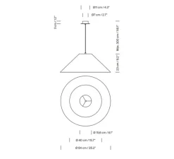 Suspension, Sisisi conicas Planas MT5, beige, câble noir, Ø64cm, H23cm - Santa & Cole
