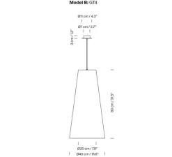 Suspension, Sisisi conicas largas GT4, blanc, câble noir, Ø40cm, H80cm - Santa & Cole