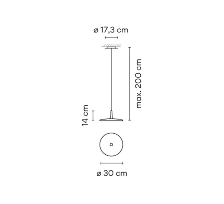 Suspension, Skan 0270, rouge terre, LED, 2700K, 712lm, Ø30cm, H14cm - Vibia