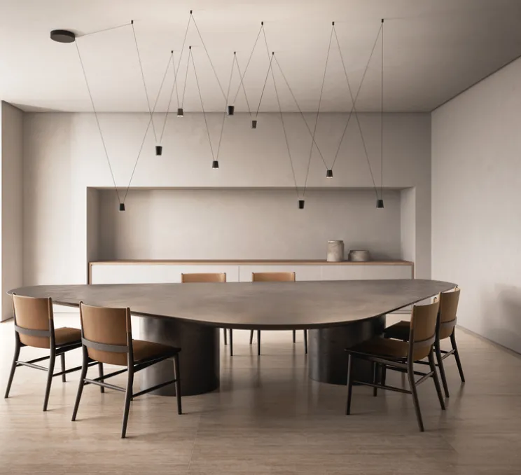 Suspension, Sling, noir, LED, dim, 3000K, 9x660 lm, 9xØ6cm, H6,5cm - KDLN