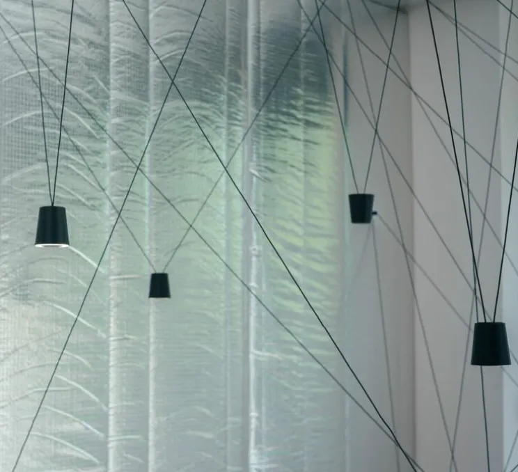 Suspension, Sling, noir, LED, dim, 3000K, 9x660 lm, 9xØ6cm, H6,5cm - KDLN