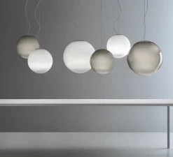 Suspension, Smoke 3, verre fumé, LED, 2700K, 2500lm, Ø50cm, H50cm - PANZERI