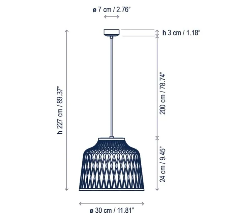 Suspension, Soft S/30, ocre, IP44, Ø30cm, H24cm - Bover