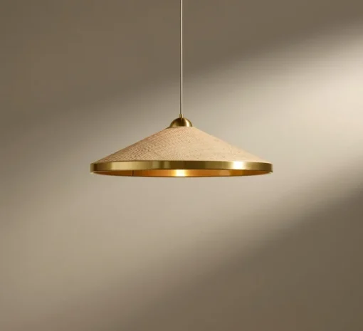 Suspension, Songe Petit Modèle, Rabane, Laiton, Ø60cm, H20cm - Sarah Lavoine