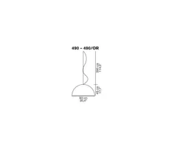 Suspension, Sonora 490, blanc, or, Ø90cm, H45cm - OLUCE