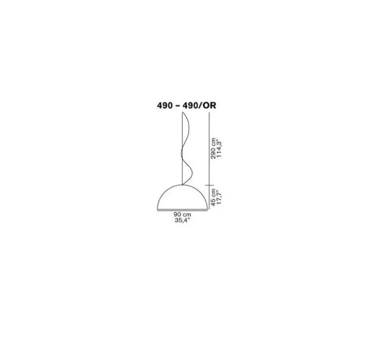 Suspension, Sonora 490, blanc, or, Ø90cm, H45cm - OLUCE