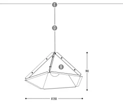 Suspension, Soyuz, bleu clair, Ø35cm, H19cm - Dark