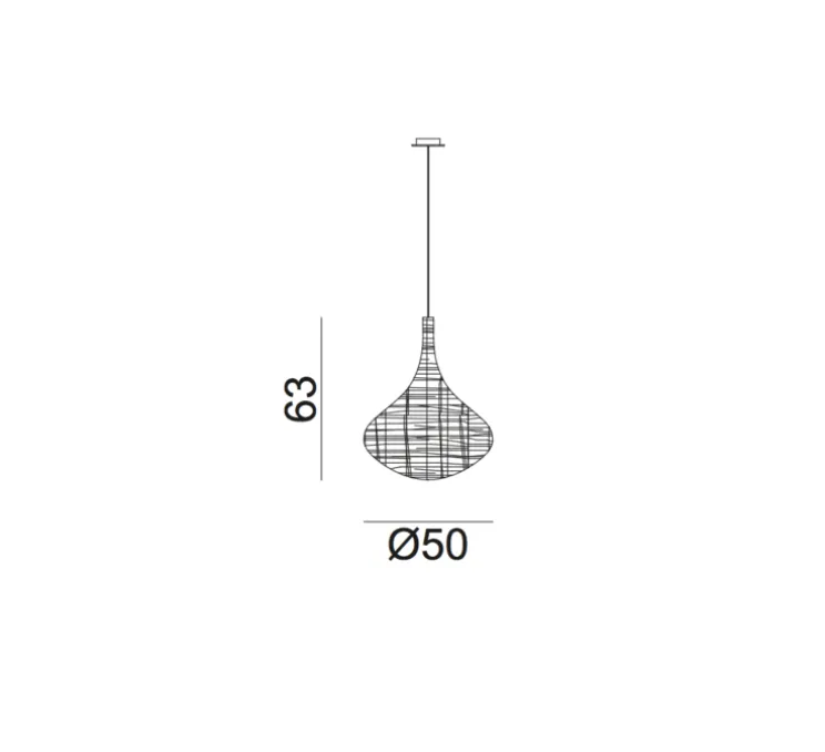 Suspension, Spin 96, naturel, Ø50cm, H63cm - Gervasoni