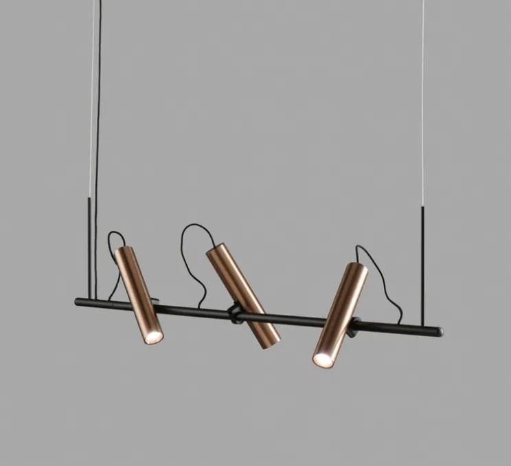 Suspension, Spirit S1000, noir, rose doré, LED, 2700K, 1650lm, L100cm, H100cm - Light Point