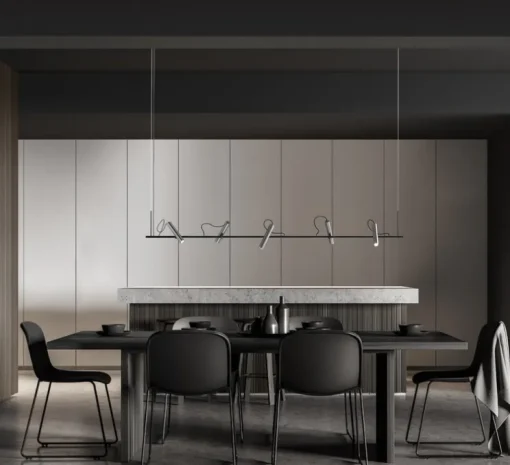 Suspension, Spirit S2000, titanium, LED, dim, 2700K, 110 lm, L200cm, H18cm - Light Point