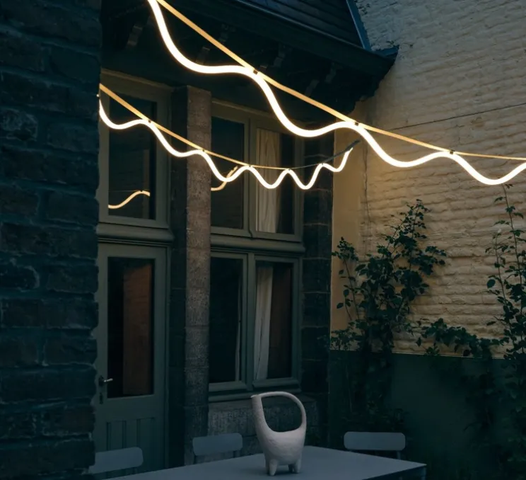 Suspension, Spline, beige, bleu, IP65, LED, dim, 2700K, 4000 lm, L450cm, H20cm - Petite Friture