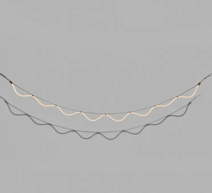 Suspension, Spline, beige, bleu, IP65, LED, dim, 2700K, 4000 lm, L450cm, H20cm - Petite Friture