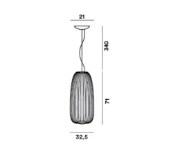 Suspension, Spokes 1, graphite, LED, 2700K, 4080lm, Ø32,5cm, H71cm - Foscarini
