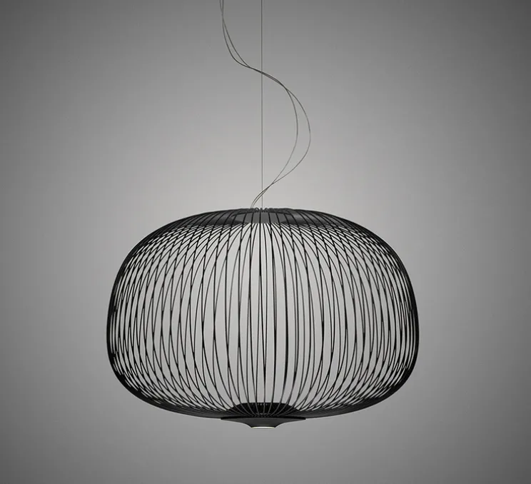 Suspension, Spokes 3, noir, LED, 2700K, 4080lm, Ø62cm, H42cm - Foscarini