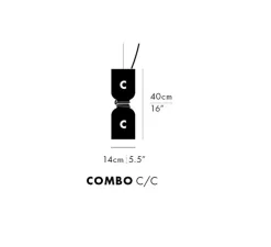 Suspension, Spotlight Volumes, C/C, marron sauge, Ø14cm, H40cm - A-N-D