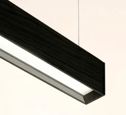 Suspension, Square, noir, LED, DALI, microprisme, dim, 2700K, 1300 lm, L116cm, H6cm - Tunto