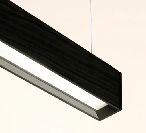 Suspension, Square, noir, LED, DALI, microprisme, dim, 2700K, 1300 lm, L116cm, H6cm - Tunto