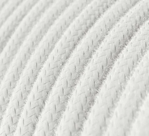 Suspension, série silicone, blanc, câble coton blanc optique, Ø4,3cm, H9,2cm - Creative Cables