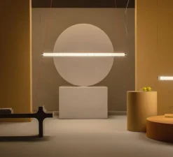 Suspension, Stacking S, transparent, LED, dim, 2700K, 3262 lm, L120cm, H10cm - LEUCOS