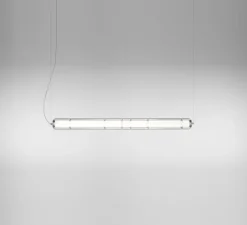 Suspension, Stacking S, transparent, LED, dim, 2700K, 3262 lm, L120cm, H10cm - LEUCOS