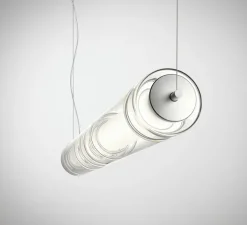 Suspension, Stacking S, transparent, LED, dim, 2700K, 3262 lm, L120cm, H10cm - LEUCOS