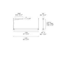Suspension, Stacking S, transparent, LED, dim, 2700K, 3262 lm, L120cm, H10cm - LEUCOS