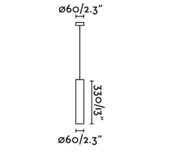 Suspension, Stan, noir, Ø6cm, H35,5cm - Faro