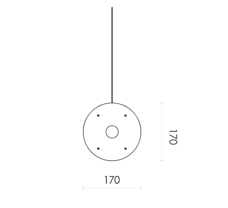 Suspension, Sterling, laiton, L17cm, H17cm - Rubn